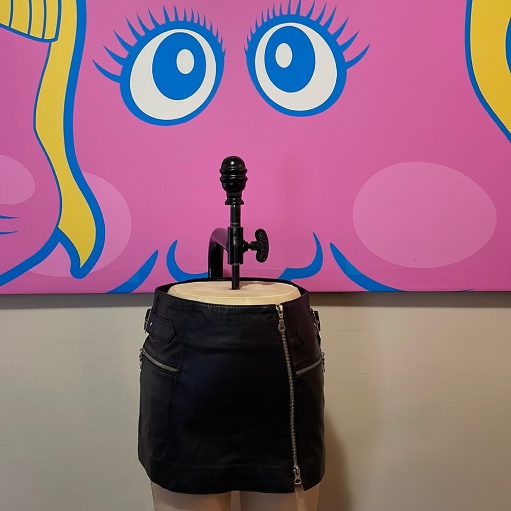 Claude Lamont Black Leather Mini Skirt